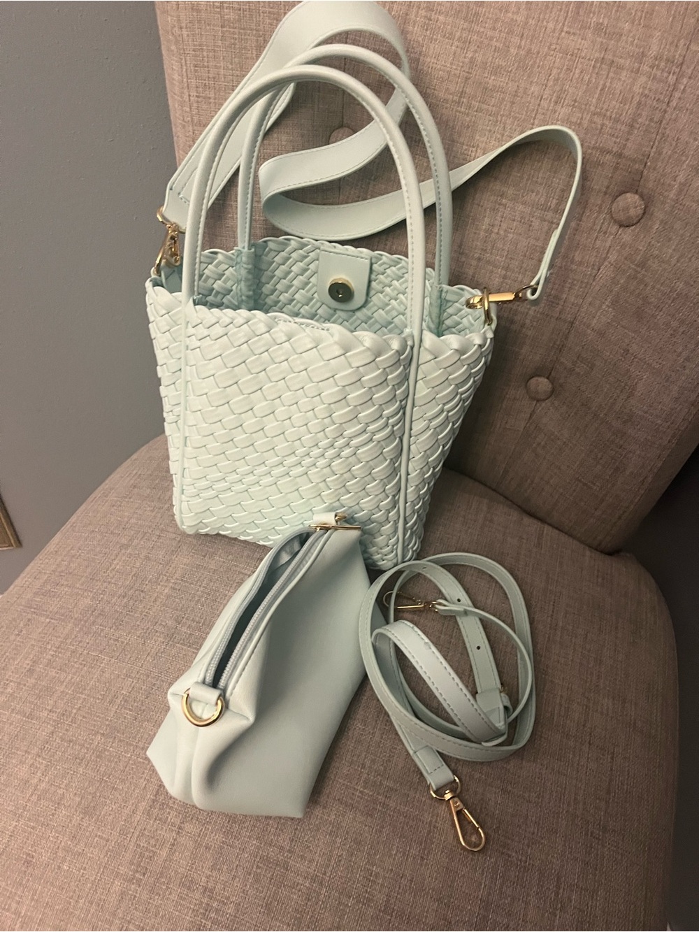 NWOT Anthropologie Woven Leather Bag